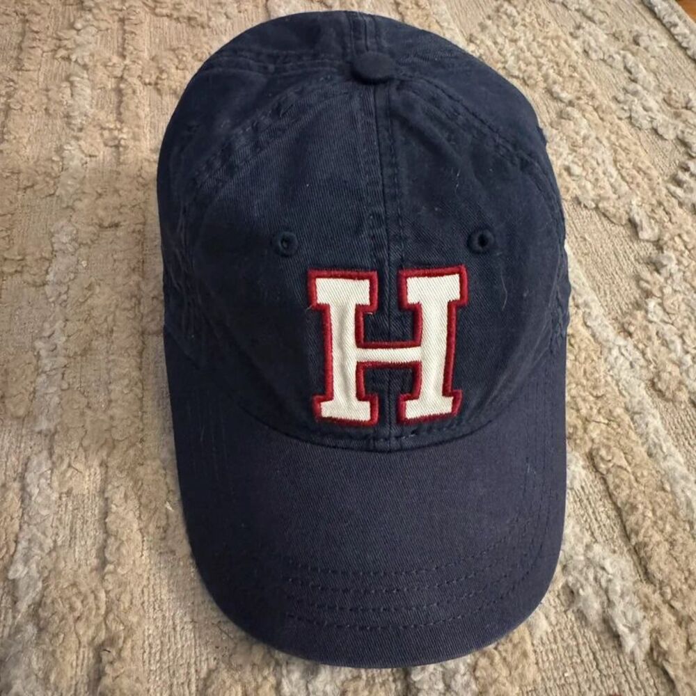 Tommy Hilfiger Navy Blue Big Letter H Embroidered Strapback Dad Hat